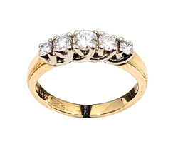 14kt White and Yellow Gold Half Eternity Band