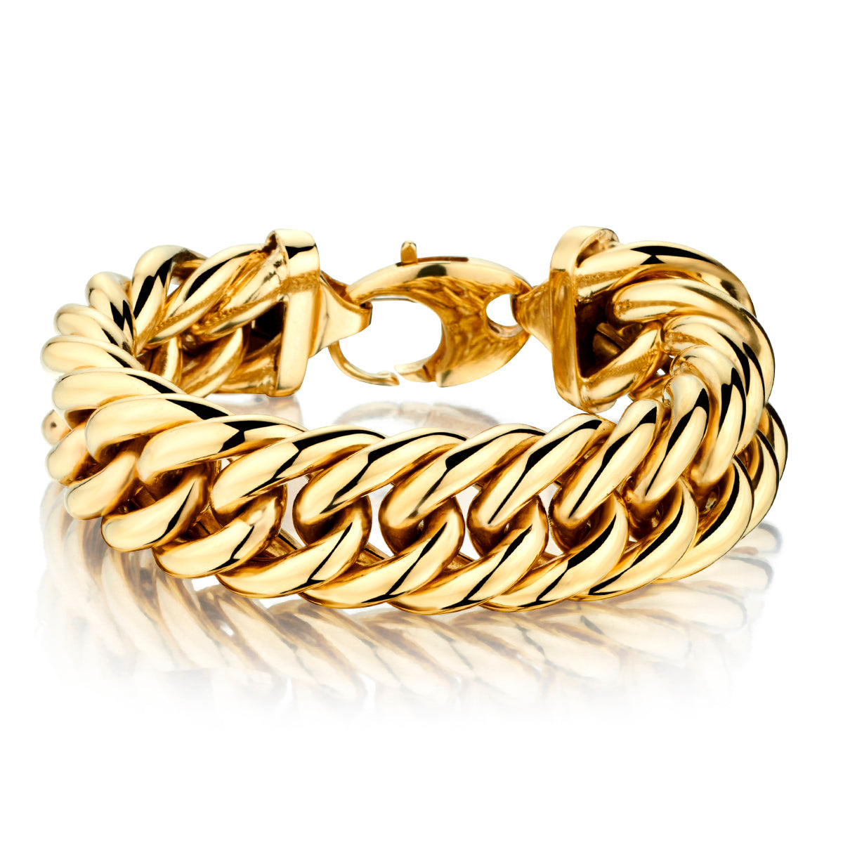 14kt Yellow Gold Large Link Bracelet. Weight: 62.4 grams.