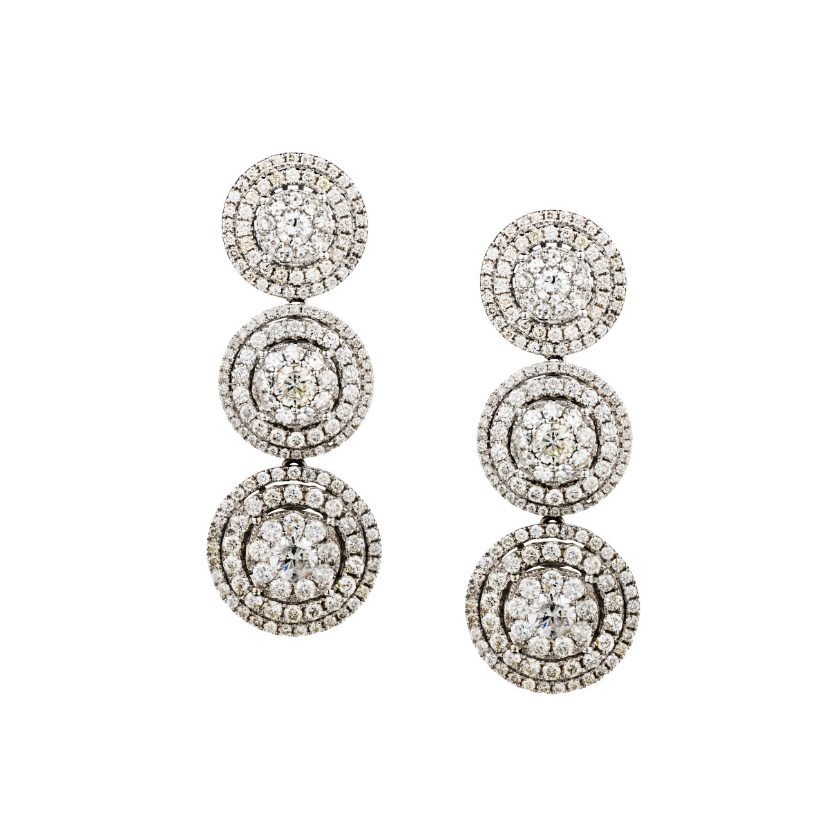 Ladies 14kt White Gold Diamond Pendant/Drop Earrings. 6.50ct Tw