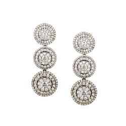 Ladies 14kt White Gold Diamond Pendant/Drop Earrings. 6.50ct Tw