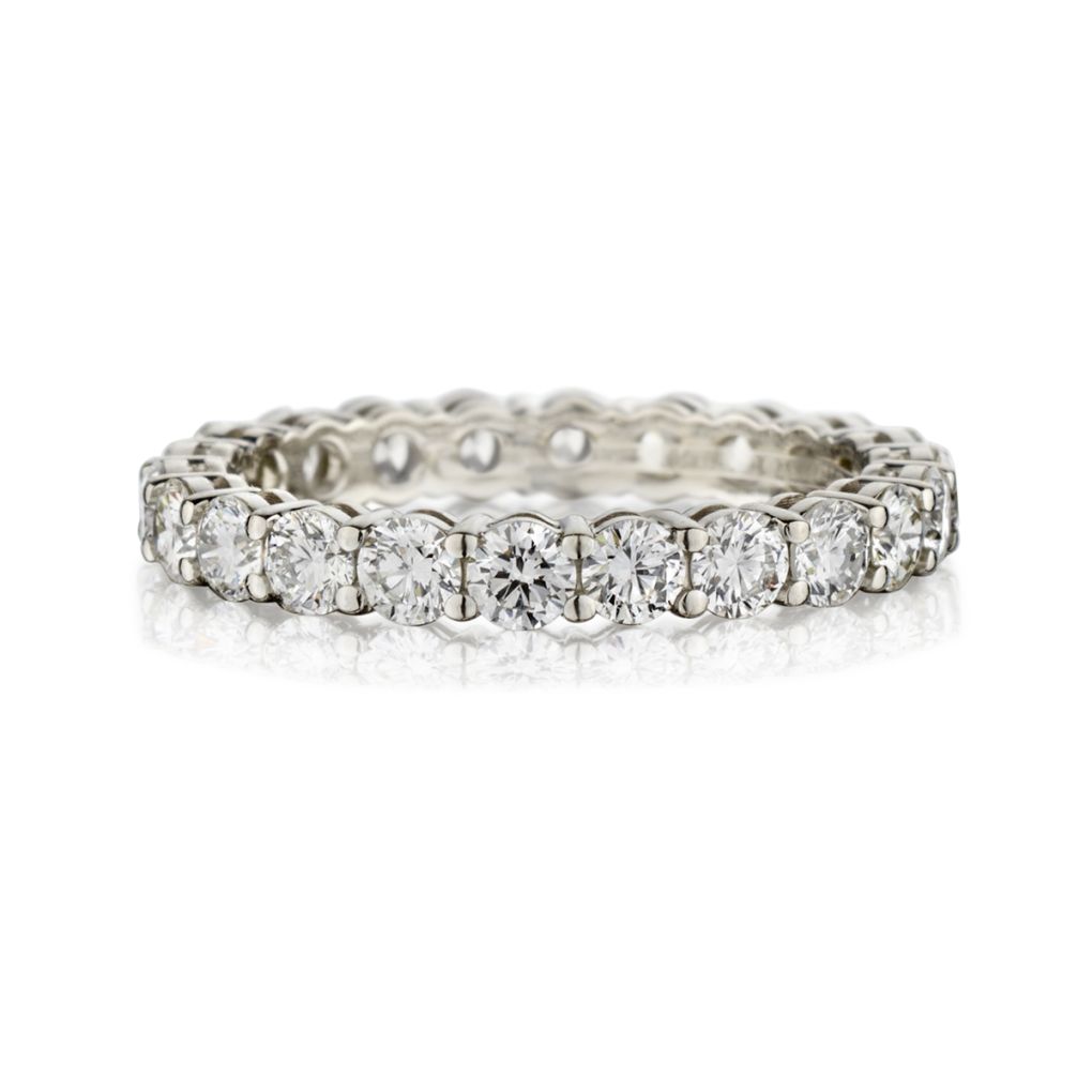 18kt White Gold Eternity Band Set With Round Brilliant Cut Diamonds.0 ...