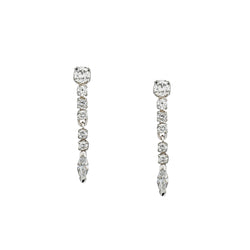 Ladies 18kt White Gold Diamond Drop / Pendant Earrings. 1.50ct Tw