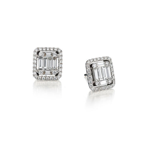 Ladies 18kt White Gold Diamond Stud Earings. 1.35ct Tw. (Copy)