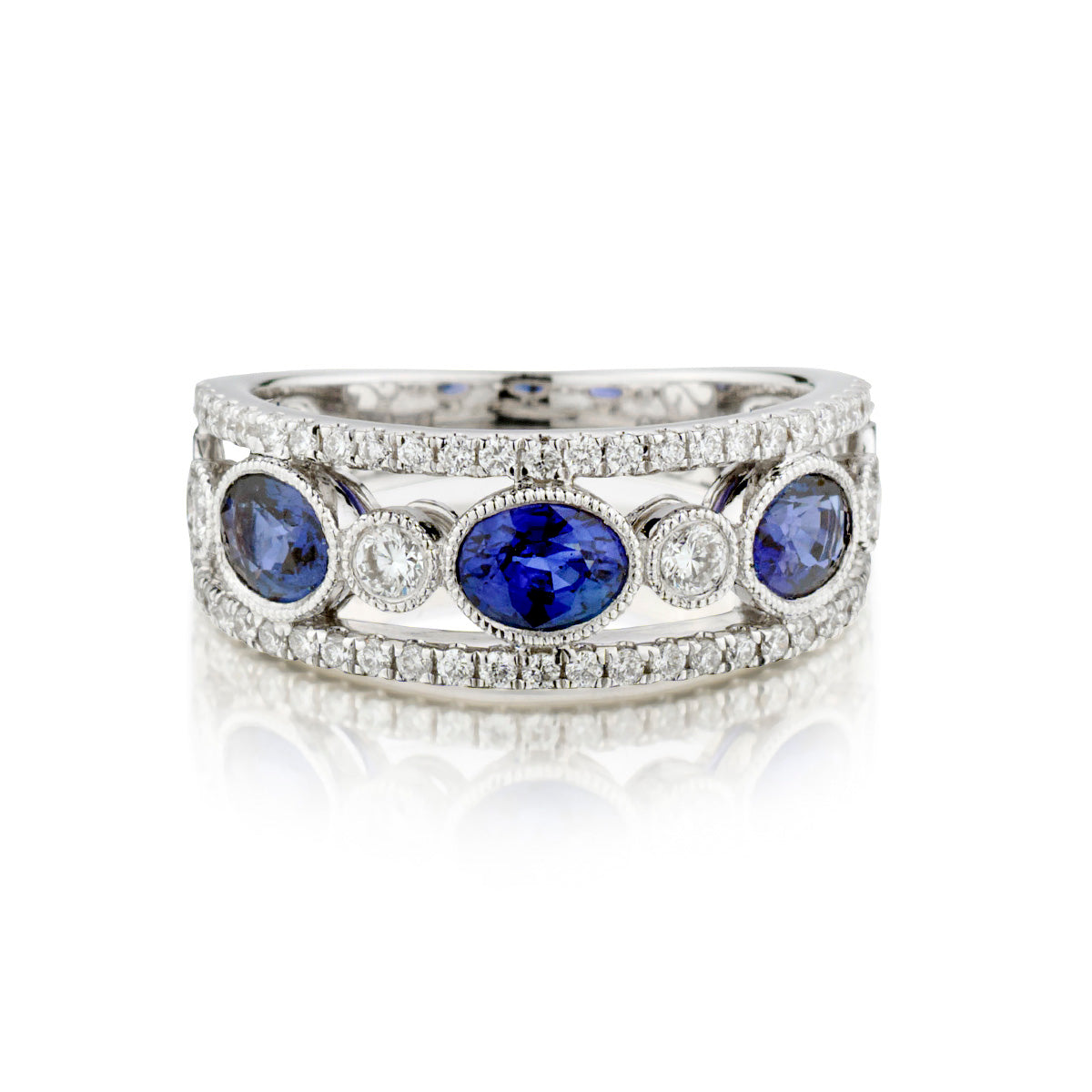 Van Rajak 18kt White Gold Blue Sapphire and Diamond Ring. | Van Rijk Estate ...