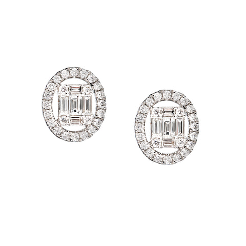 18kt White Gold Diamond Stud Earrings. 0.93ct Tw