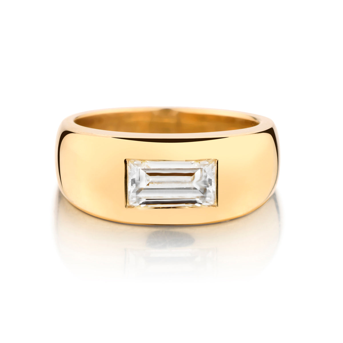 Handmade 14kt Yellow Gold Diamond Ring. 1.32ct Baguette