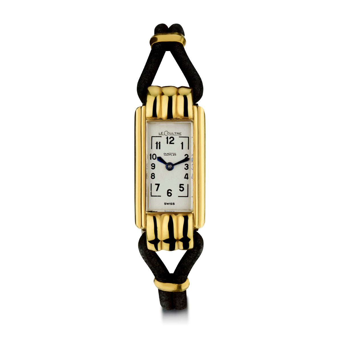 Rare Vintage Le Coultre Ladies Duo Plan in 18kt Yellow gold. Circa