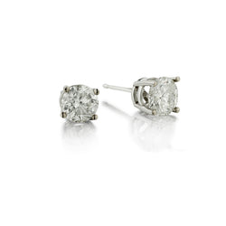14kt White Gold Diamond Stud earrings. 2 X 1.46ct Tw
