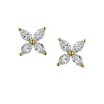 18kt Rose  Gold Diamond Marquise Cut Stud Earrings. 8 x 2.50  Tw