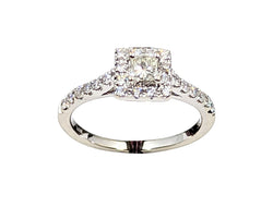 14kt White Gold Princess Halo Engagement Ring