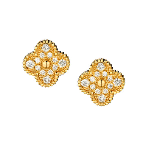 Ladies 18kt Yellow Gold Diamond Stud Earrings. 0.92ct TW