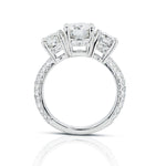 Ladies Platinum 3 Stone Natural Diamond ring.