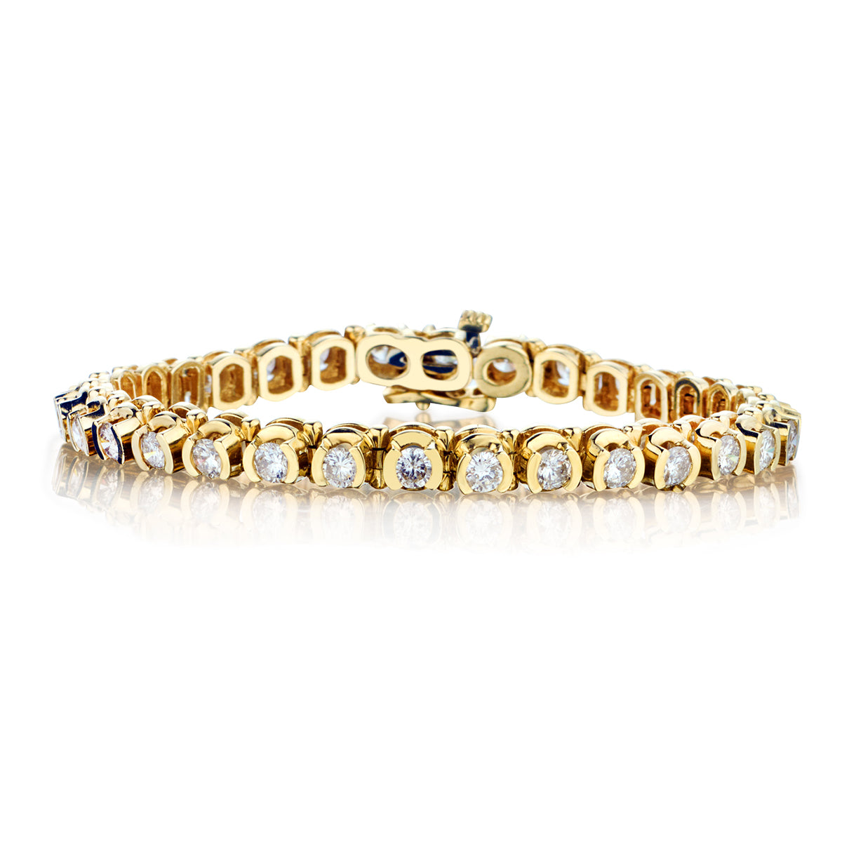 14kt yellow gold diamond tennis bracelet 32 x 4 80ct tw van rijk