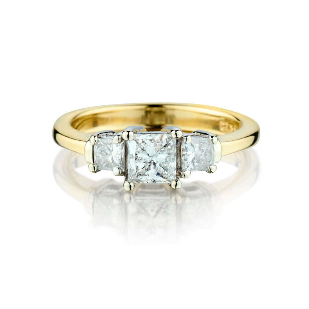 14kt Yellow Gold Princess Cut Trinity Ring.1.10 Ctw – Van Rijk