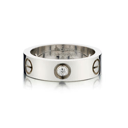 18kt White Gold Cartier Love Collection Band with 3 Diamonds