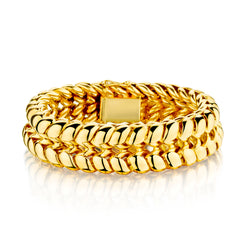 Vintage 18kt Yellow Gold Braided Bracelet. Weight: 92.7 grams.