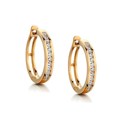 Ladies 18kt Yellow Gold Diamond Hoop earrings. 0.85ct Tw