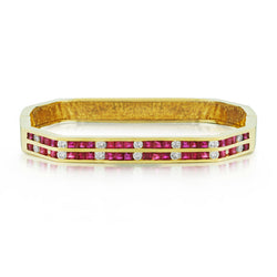 18kt Yellow Gold Ruby and Diamond Bangle / Bracelet