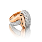 Ladies 18kt Rose and White Gold Swirl Diamond Ring. 2.07ct Tw