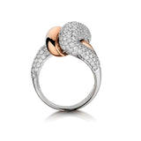 Ladies 18kt Rose and White Gold Swirl Diamond Ring. 2.07ct Tw