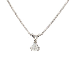 14kt White Gold Diamond Pendant. 0.26ct Trillion Cut Diamond
