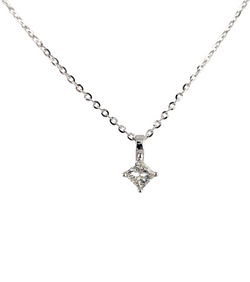 14KT WHITE GOLD DIAMOND PENDANT AND CHAIN 0.35CT TW.