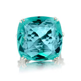 Dazzling Vintage Cushion Cut Aquamarine  Ring. 23mm in size. .