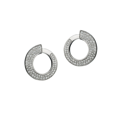 18kt White Gold Diamond Hoop Earrings .2.00 Tcw