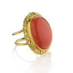 18kt Yellow Gold Chalcedony and Diamond Ring.Circa 1950's