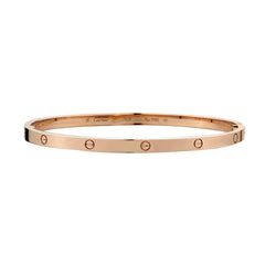 Cartier Small Model Love Bangle in Rose Gold. Size 17. B&P