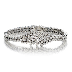 Ladies 18kt White Gold Diamond Bracelet. 4.00ct Tw