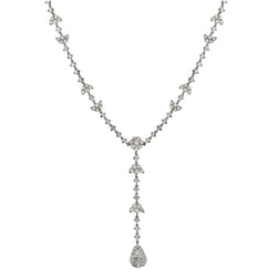 Elegant 18kt White Gold Diamond Necklace. 11.00 Tcw of Diamonds