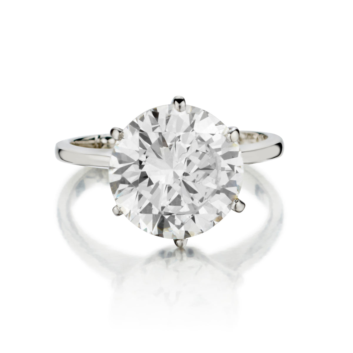 14kt White Gold Diamond Solitaire Ring. 5.29 Carat Weight