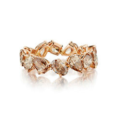 18kt Pink Gold Fancy Cut Brown Diamond Ring. 4.13ct Tw