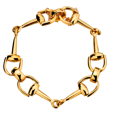 Mens 18kt Yellow Gold "Horse Bit" design Bracelet.