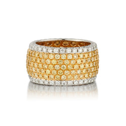 18kt Yellow and White Gold Diamond Eternity Band. 5.00ct Tw