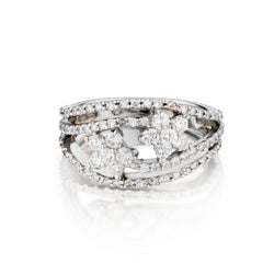 Platinum Diamond Flower Ring. 1.00ct Tw