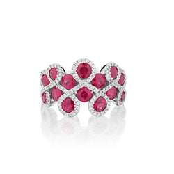 Ladies 14kt White Gold Ruby and Diamond Ring.