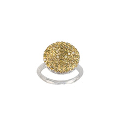 14kt white gold ring with yellow diamonds