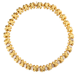 14kt Yellow gold Diamond Choker / Necklace. 2.50ct Tw Brilliant Cut Diamonds
