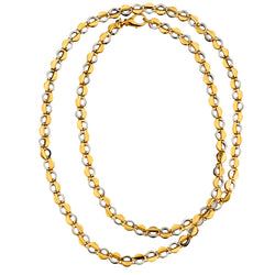 18kt Yellow and White Gold Custom Link Chain. 69 Grams. 32" (L)