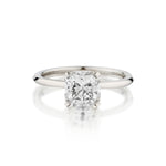 Tiffany & Co. Platinum Square Cut Diamond Solitaire Ring. 1.27ct weight
