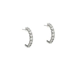 Magnificent 18kt White Gold Hoop Earrings. 16 x 3.20ct Tw