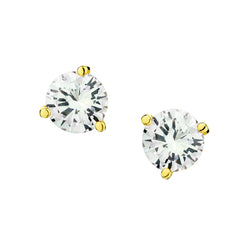 14kt Yellow Gold  Diamond Studs. Martini Setting 2 x 2.00ct TW