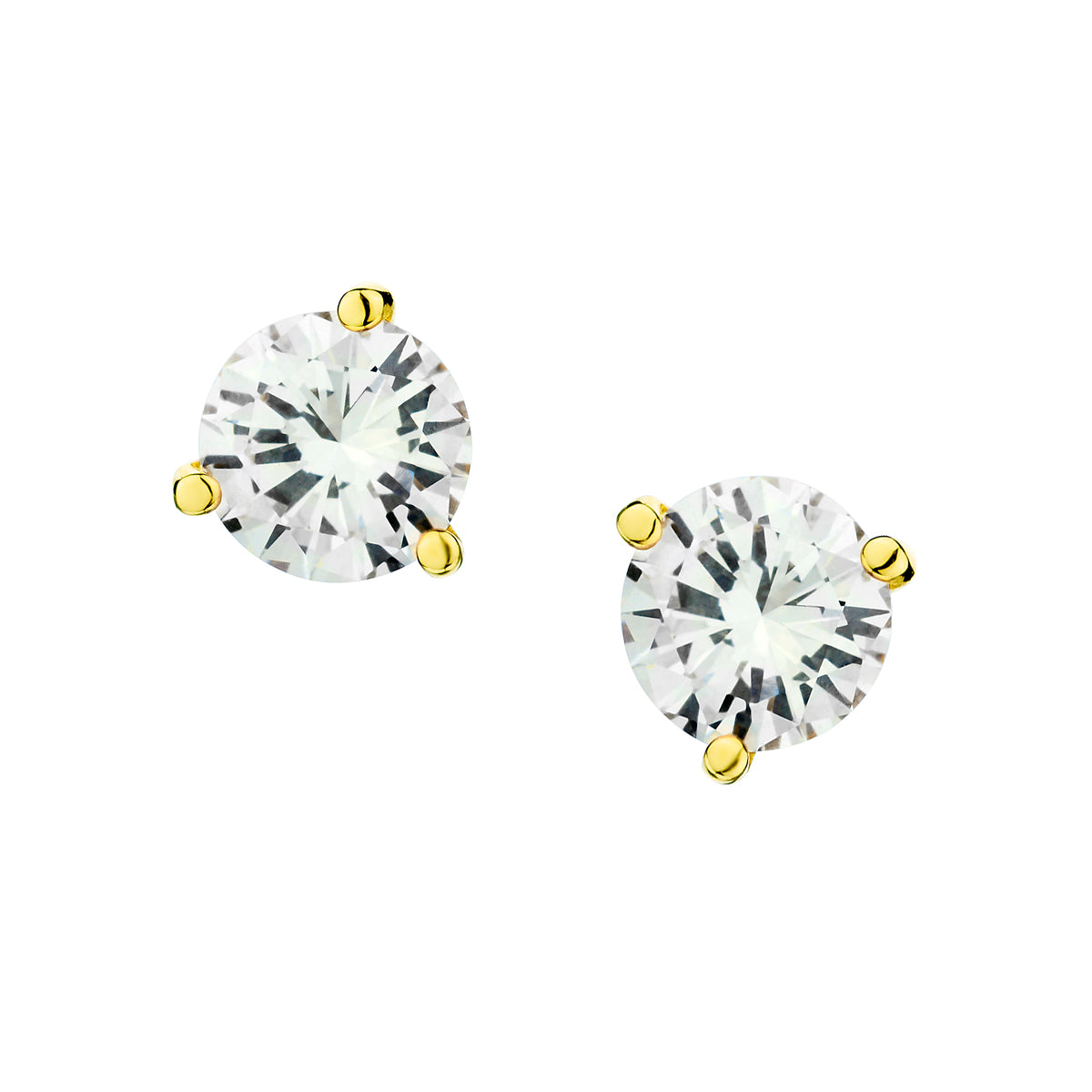 14kt Yellow Gold  Diamond Studs. Martini Setting 2 x 2.00ct TW