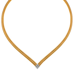 18kt Yellow Gold "V" Diamond Necklace / Pendant