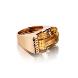 Vintage Retro Era Citrine Ring in 18kt Pink Gold.