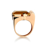 Vintage Retro Era Citrine Ring in 18kt Pink Gold.