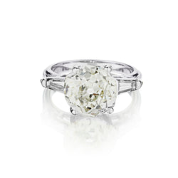 Impressive Ladies 14kt White Gold and Diamond Vintage Ring. 5.86ct Mine Cut.