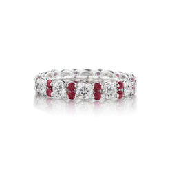18kt White Gold Ruby and Diamond Eternity Band.